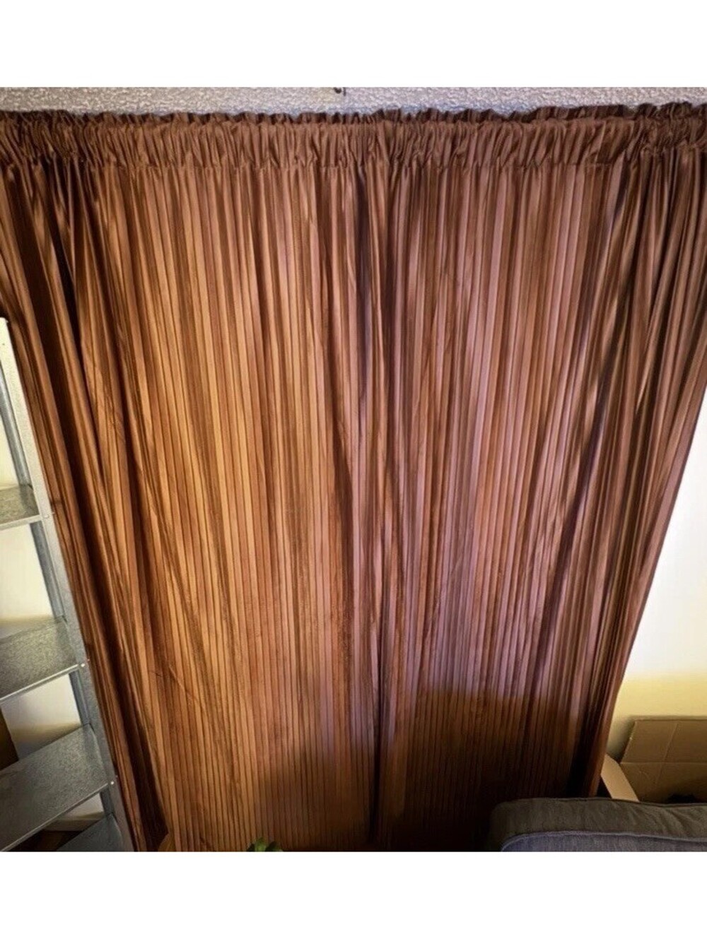 Ikea ELDTORN Velvet curtains 57×98 " 2 pairs, brown 504.881.02